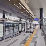 a large long train on a train platform